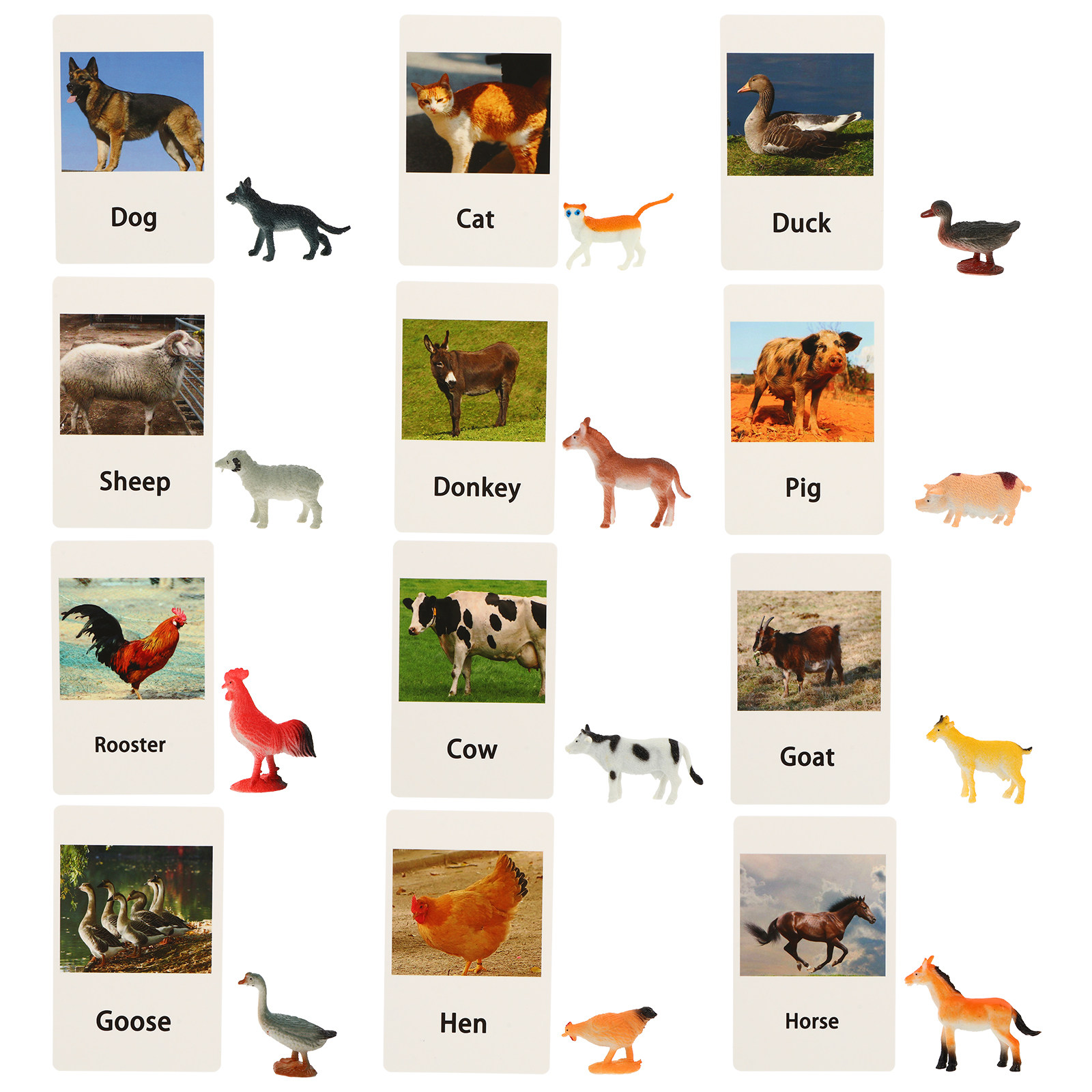 Kids Education Card - 1Set Animal Cards Matching Cognitive Educational