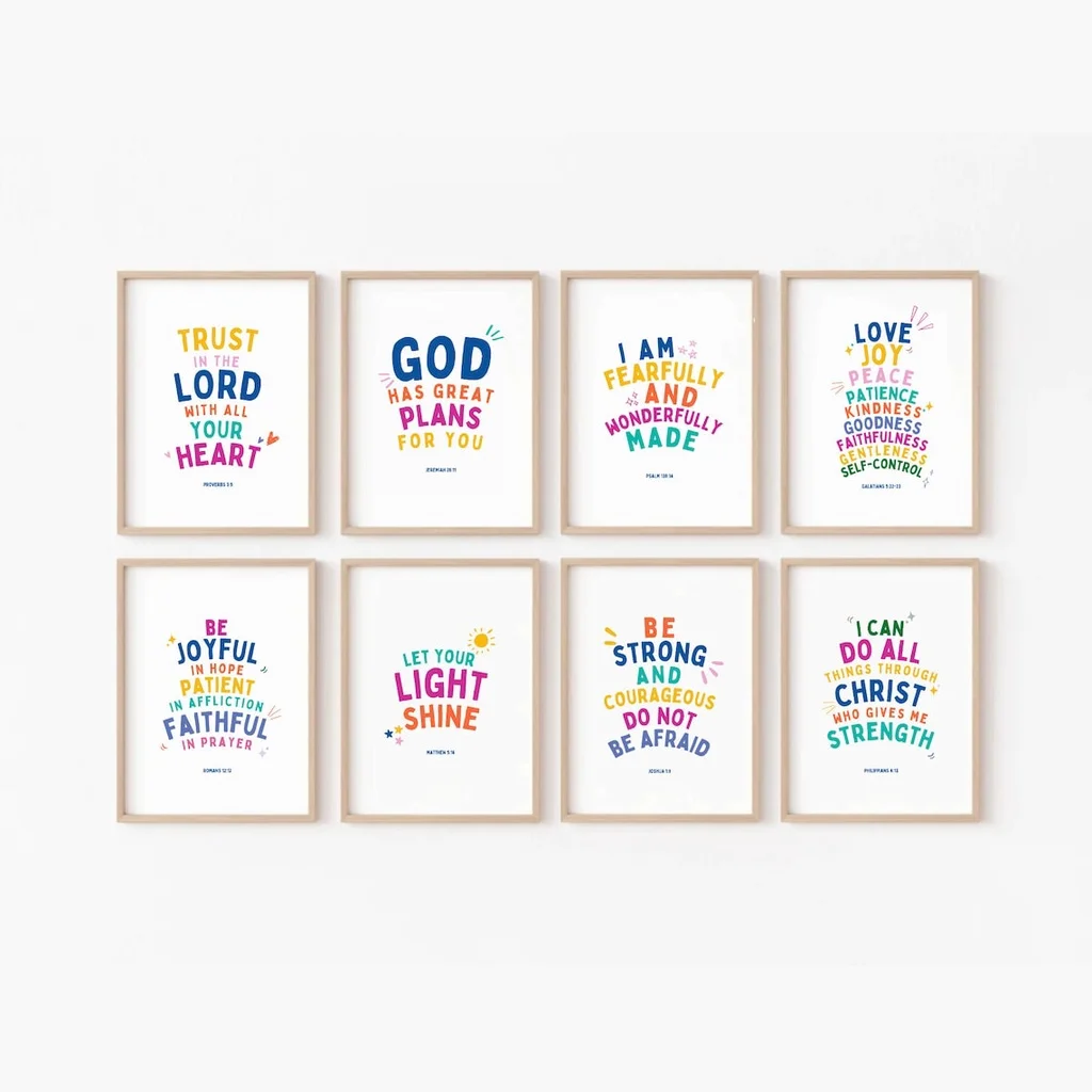 Kids Education Classes - Kids Bible Verse Scripture Poster Church