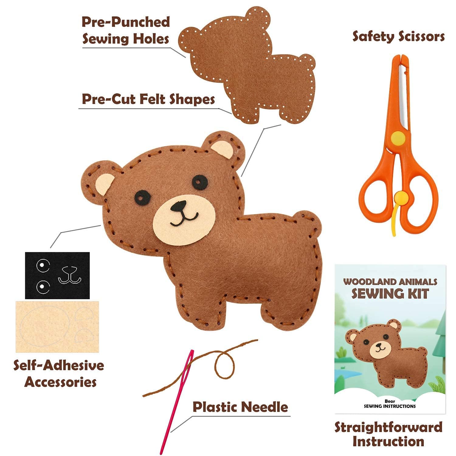 Sewing Kit for Kids Woodland A - Kids Education Classes review and price