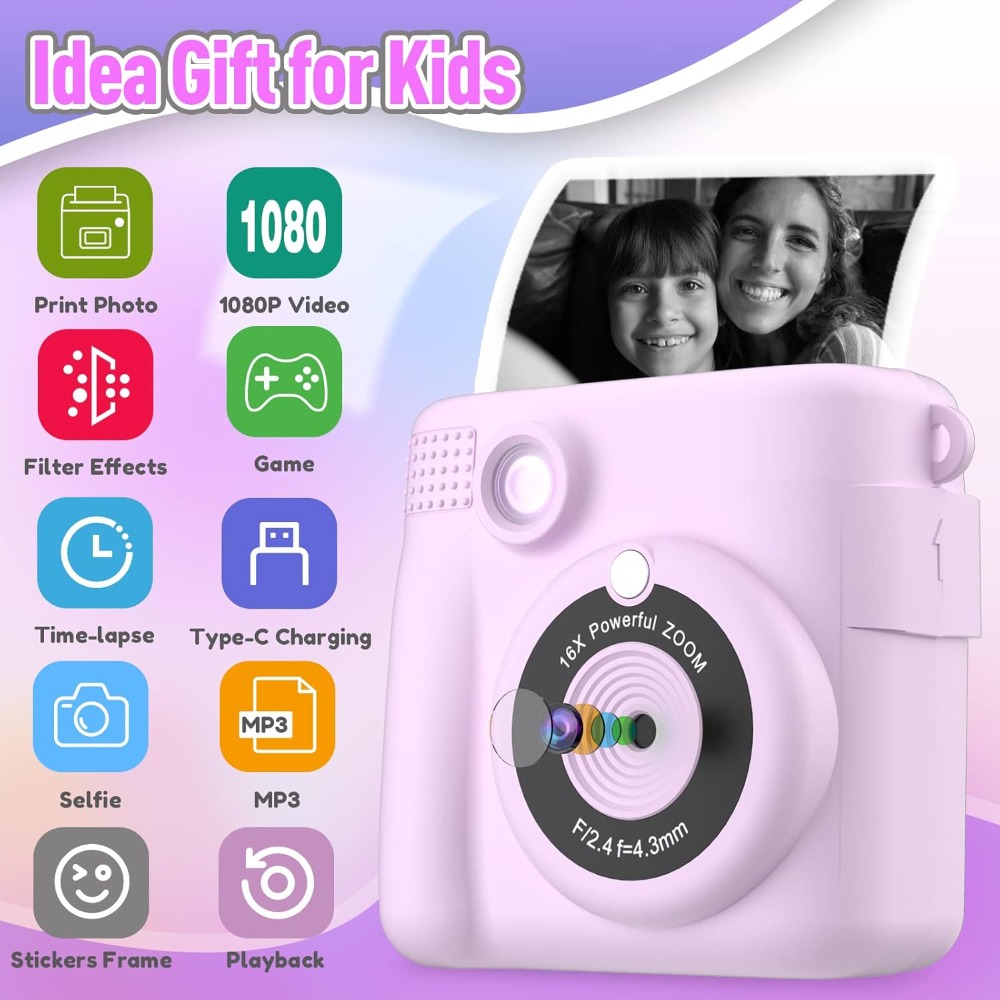 Instant Print Camera for Kids, - Kids Education Card review and price
