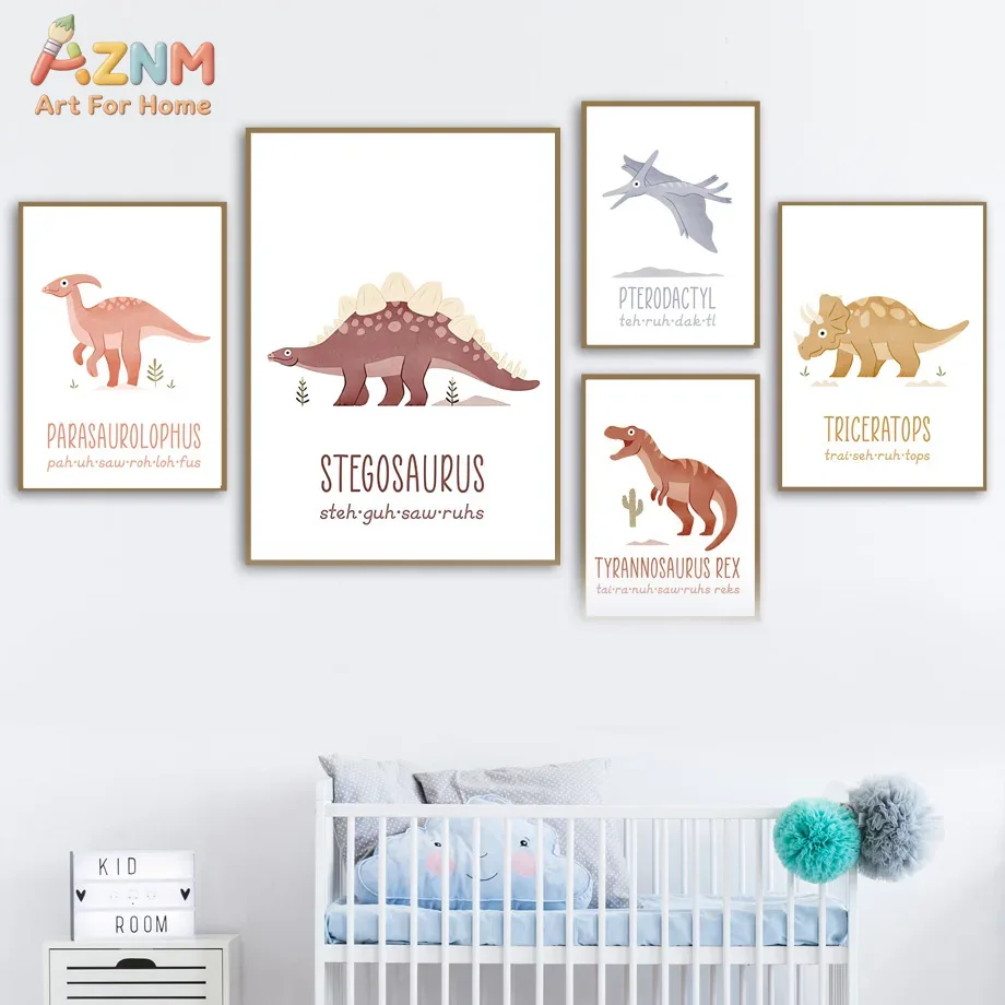 AZNM Cute Watercolor Dinosaur  - Kids Education Name review and price
