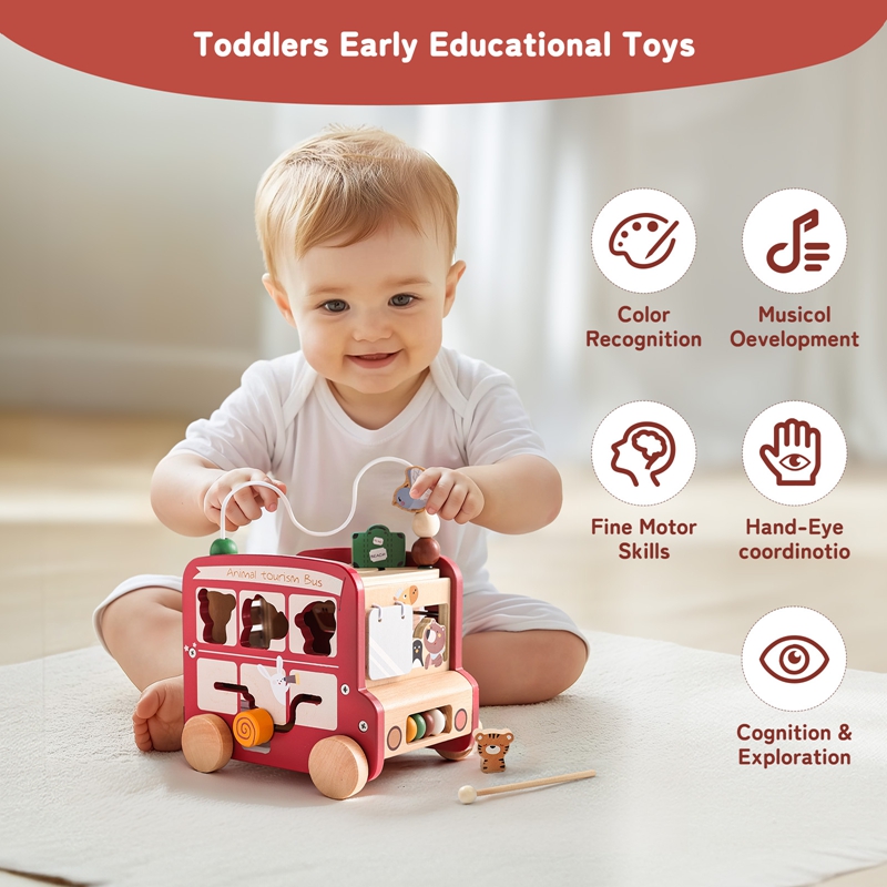 Wooden Bus Toy Custom Name Fre - Kids Education Name review and price