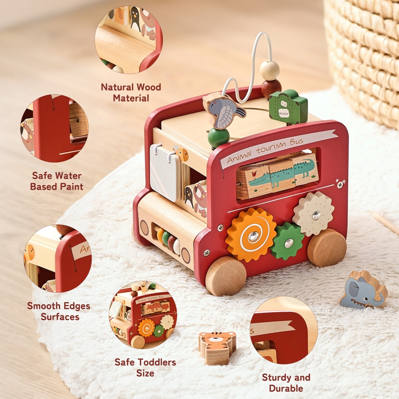 Wooden Bus Toy Custom Name Fre - Kids Education Name review and price