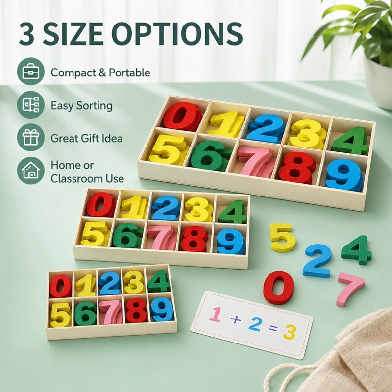 Wooden Number Set Craft Digits - Kids Education Name review and price