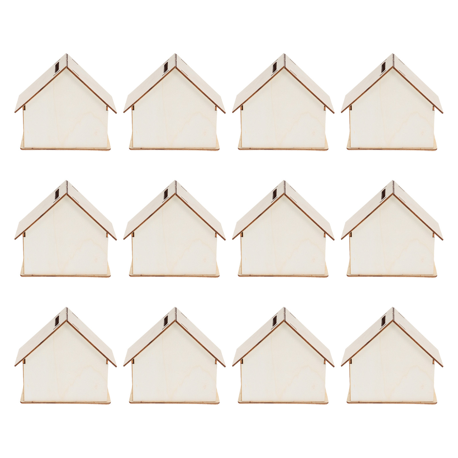 12Pcs Unfinished Wood House Pi - Kids Education Savings review and price